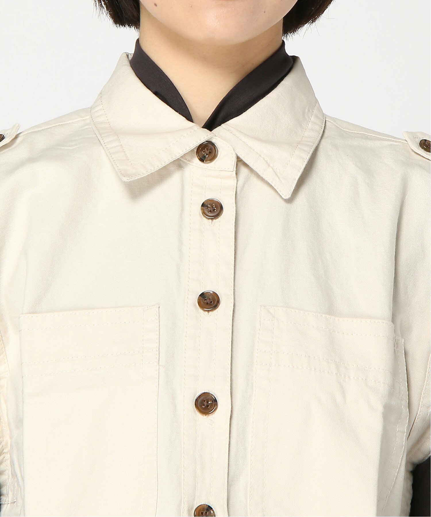 (W)BANANA REPUBLIC FACTORY STORE　　リネンブレンドポケットシャツ
